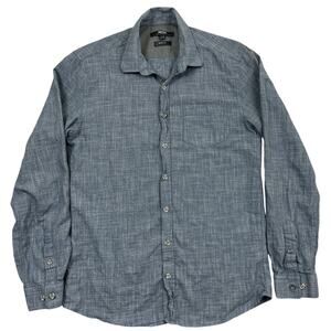 Koton Casual Slim Fit Men Blue Long Sleeve Button Up‎ Shirt Sz S